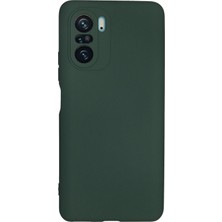 Newface Xiaomi Poco F3 Kılıf Velura Kapak – Nano Silikon & Kadife Iç Yüzey - Koyu Yeşil