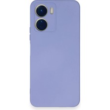 Newface Vivo Y16 Kılıf Velura Kapak – Nano Silikon & Kadife Iç Yüzey - Lila