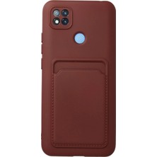 Newface Xiaomi Redmi 9c Kılıf Card Flex (Kartlıklı) - Bordo