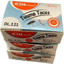 Dingli DL.121 Raptiye 50 Adet Thumb Tacks Metal Başlıklı Desenli Mandal Raptiye