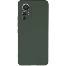 Newface Xiaomi Mi 12 Lite Kılıf Velura Kapak – Nano Silikon & Kadife Iç Yüzey - Koyu Yeşil