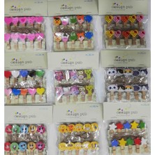 İlkyaz Fashion 10'lu Şekilli Ahşap Mandallar 3.5cm (10'lu Set-10 Paket)