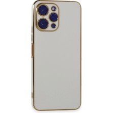 Newface Xiaomi Poco M6 Pro 5g Kılıf Aurex Kapak – Gold Detaylı Parlak Yüzey Premium Tasarım - Beyaz