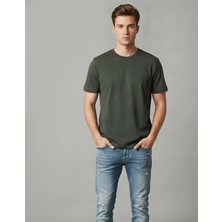 Vigoss Jeans VİGOSS ERKEK BATTAL O YAKA BASIC T-SHIRT B3124-03370