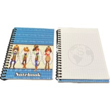 Belirtilmemiş Spiralli Kareli Defter Cowboy Temalı Çocuk Notebook A5 Okul Defteri
