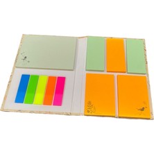Belirtilmemiş Yapışkanlı Not Kağıdı Seti - Renkli Sticky Note Bloknot Kitapçık Şeklinde 6'lı Set Neon Işaret Etiketli