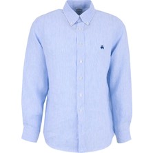 Brooks Brothers Mavi  Erkek Düğmeli Regular Fit Gömlek BBSS26MSH027