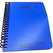 Folix Book Milet A6 Spiralli Renkli Kağıtlı Defter - Mavi Kapak