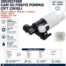Orijinal 286202746R Cam Su Fıskiye Pompası Çift Çıkışlı Renault Kangoo Megane 3