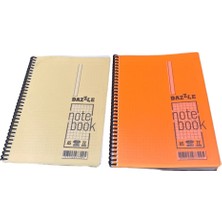 Dazzle Spiralli Notebook A5 72 Yaprak Kareli Defter - 2'li Set (Bej + Turuncu)
