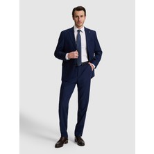 Cacharel Erkek Lacivert Slim Fit Mono Yaka Yün Karışımlı Takım Elbise 50324839-VR033