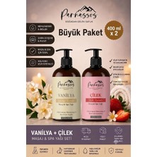 Parnassos Doğal Vanilya + Çilek Özlü Duyusal Etkili Doğal Aromaterapi Masaj Yağı 400 ML Seti