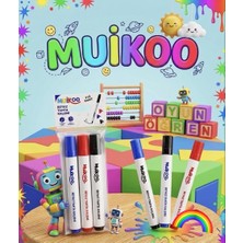 Muikoo 3'lü Beyaz Tahta Kalemi Seti - Kırmızı, Mavi, Siyah