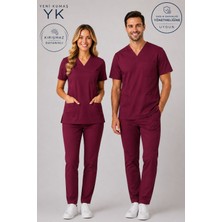 Simirna Üniforma Premium Likralı Logosuz Scrubs Takım Doktor Hemşire Üniforması Sağlık Bakanlığı Uyumlu