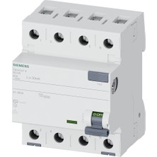 Siemens 5SV4347-0 : 3X80A : 30MA Kaçak Akım Koruma Rölesi 3f+N : Tip-Ac