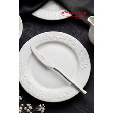 EVREN MUTFAK 12 Parça (Düzine) Rüya Model Çelik Tatlı Bıçağı 4 mm (Silver)