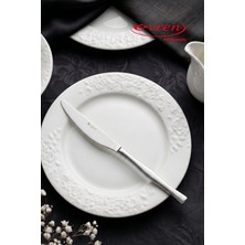 EVREN MUTFAK 12 Parça (Düzine) Rüya Model Çelik Yemek Bıçağı 4 mm (Silver)