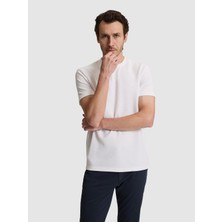 Cacharel Erkek Beyaz Slim Fit Bisiklet Yaka T-Shirt 50324412-VR013