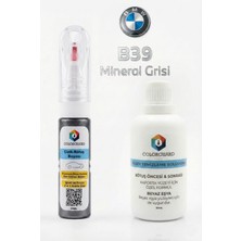 COLORGUARD BMW B39 Mineral Grisi İğneli & Fırçalı Şişe Rötuş Boyası ve Yüzey Temizleme Solüsyonu Seti
