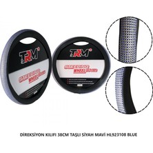 Viteksa Direksiyon Kılıfı 38CM Taşlı Siyah Mavi HL923108 Blue