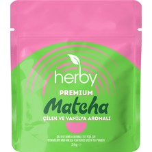 Herby Premium Matcha Çilek ve Vanilya Aromalı 25 G (5'li Paket)