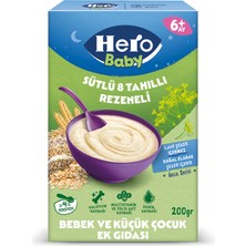 Hero Baby Sütlü 8 Tahıllı Rezeneli Ek Besın 200 G (6'li Paket)