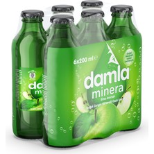 Damla Minera Elmalı Maden Suyu Cam Şişe 6X200 ml (7'li Paket)