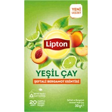 Lipton Şeftali ve Bergamot Aromalı Yeşil Çay 20'li 30 G (8'li Paket)