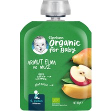 Gerber Organik Elmalı Muzlu armut püresi 90 G (8'li Paket)