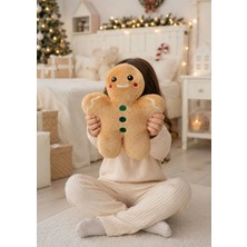 Eco Sepet Kurabiye Adam Peluş Yastık, Uyku Arkadaşı Peluş, Yılbaşı Tay Tüyü Kumaş Kurabiye Adam