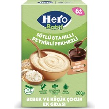 Hero Baby Sütlü 8 Tahıllı Peynirli Pekmezli Ek Besin 200 G (6'li Paket)