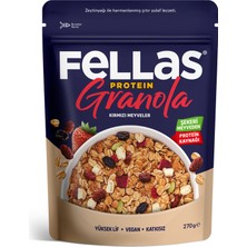 Fellas Vegan Protein Granola Kırmızı Meyveler 270 G (7'li Paket)