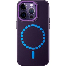 HDD Apple iPhone 14 Pro Max Kılıf Nexfold Kapak – Magsafe, Deri & Fold Uyumlu - Derin Mor