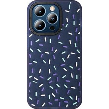 HDD Apple iPhone 15 Pro Max Kılıf Sprixa Kapak – Desenli, Soft Yüzey & Kaymaz Tutuş - Lacivert