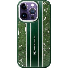 HDD Apple iPhone 14 Pro Rovena Racing Kılıf – Marble Track - Koyu Yeşil