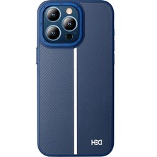 HDD Apple iPhone 15 Pro Varexon Deri Kılıf – Carbon Touch - Lacivert