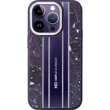 HDD Apple iPhone 14 Pro Max Rovena Racing Kılıf – Marble Track - Derin Mor