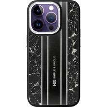 HDD Apple iPhone 15 Pro Rovena Racing Kılıf – Marble Track - Siyah