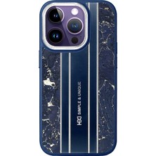HDD Apple iPhone 15 Pro Max Rovena Racing Kılıf – Marble Track - Lacivert