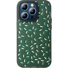 HDD Apple iPhone 15 Pro Max Kılıf Sprixa Kapak – Desenli, Soft Yüzey & Kaymaz Tutuş - Koyu Yeşil