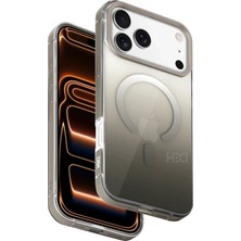HDD Apple iPhone 17 Pro Max Aurevia Magsafe Kılıf – Titanium Clear - Titan Gri