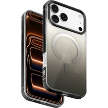 HDD Apple iPhone 17 Pro Max Aurevia Magsafe Kılıf – Titanium Clear - Siyah