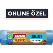 Cook Geri Dönüşüm Çöp Torbası Orta Boy 30'lu (8'li Paket)