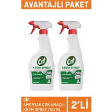 Cif Amonyak Çok Amaçlı Krem Sprey 2 x 750 ml (6'li Paket)