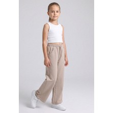 Kinderos Taş Baskılı Geniş Paça Kız Çocuk Eşofman Altı - 26Y 25507