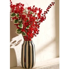 Bella Maison Rise Stoneware Vazo Siyah-Beyaz (14X14X26 Cm)