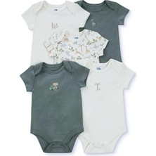 Mothercare Erkek Bebek 5li Body Hayvan Baskılı Çıtçıtlı Zarf Yaka Long Sleeve