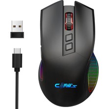 Claw's Crossfire Air Pro Kablosuz 24.000 Dpi Pixart PMW3311Sensör Makro Yazılımlı Chromatic RGB Kablosuz Gaming Mouse - Siyah (2.4 GHz Kablosuz + BT5.1 + Type-C ile Kullanım Desteği)