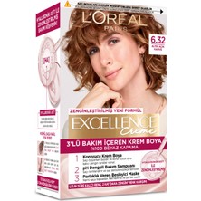 L'oréal Paris Excellence Creme Saç Boyası - 6.32 Altın Açık Kahve (4'li Paket)
