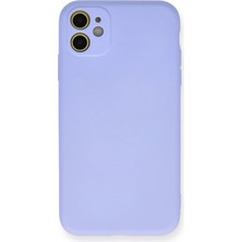 Newface Apple iPhone 11 Kılıf Velura Kapak – Nano Silikon & Kadife Iç Yüzey - Lila